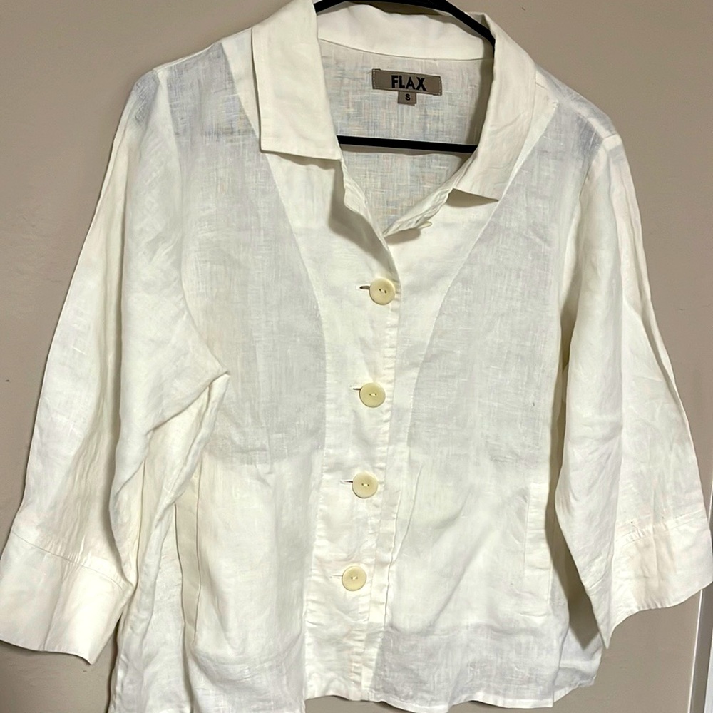 Flax Button Down Top, NWOT